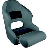 Wiise 8Wd33151011 Deluxe Pontoon Furniture, Bucket Seat W/Flip Up Bolster, Light Grey/Navy/Blue - 8Wd3315-1011 - 144-8Wd33151011F1