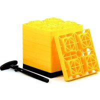 Camco 44512 Fasten 2 X 2 Leveling Blocks, Yellow, 10/Pk - 44512 - 17-44512F1