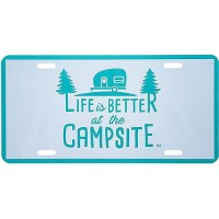 Camco 53251 Decorative Rv Themed License Plate, Teal/White, Camper - 53251 - 17-53251F1