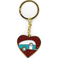 Camco 53287 Enamel Keychain, Rv Themed, Teardrop Red Heart - 53287 - 17-53287F1