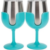 Camco 53484 Wine Tumblers, 8 Oz., Light Blue, 1 Pr. - 53484 - 17-53484F1