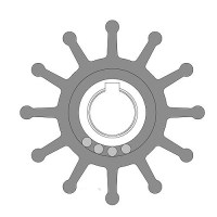 Johnson Pump 09-702B-1 Impeller Replaces Sherwood 10615K And Jabsco 17954-0001 - 09-702B-1 - 189-09702B1F1