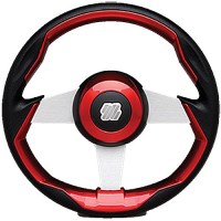 Uflex Grimanirs Grimani Steering Wheel, Red W/Silver Spokes - Grimani R/S - 216-Grimanirsf1