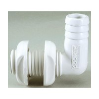 Attwood Thru Hull Connector For Hose, White, 90 Degree - 3/4
