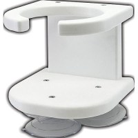 Taco P012003W 1 Drink Holder, White Poly W/Suction Cup Mt. - P01-2003W - 236-P012003Wf1