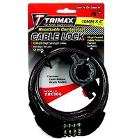 Trimax Trc106 Quadra-Braid 6' X 10Mm Cable Lock With Combination & Quick Release Bracket - Trc106 - 255-Trc106F1
