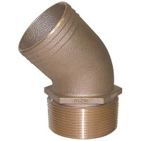 Groco Pthd Bronze Standard Flow, 45 Degree, Pipe-To-Hose Adapter With Npt Thread - Pthd-1000 - 34-Pthd1000F1