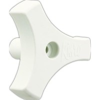 Jr Products Tri-Lug Window Knob, White - 20185 - 342-20185F1