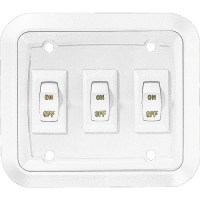 Wall Plate Switch, White, Triple, 3.53