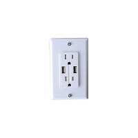 Rv Designer S850 Ac Dual Outlet With Usb Charging Ports, White - S850 - 350-S850F1