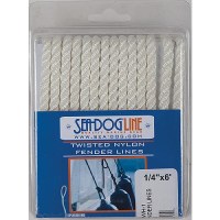 Sea Dog 301106006Wh1 Premium Twisted Three-Strand Nylon Fender Line, 2/Pk - 301106006Wh-1 - 354-301106006Wh1F1