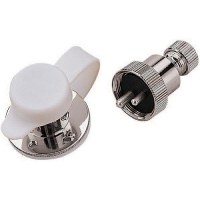 Seadog 426262 Polarized 3 Amp 2 Pin Electrical Outlet | #6 Fastener | Cast Brass & Chrome Plated - 426262-1 - 354-4262621F1