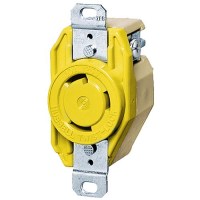 Hubbell Hbl26Cm10 Yellow 30A 125V Twist Lock Heat Resistant Rynite Body Single Receptacle - Hbl26Cm10 - 36-Hbl26Cm10F1