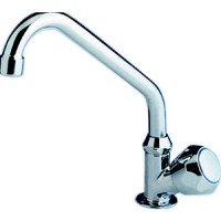 Scandvik 10169 Standard Cold Water Tap With Double Bend Swivel Spout, Standard Knob - 10169P - 390-10169Pf1