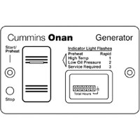 Onan Switch & Analog Hourmeter Panel For Diesel Generators - 300-4943 - 515-3004943F1