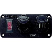 Blue Sea Systems 4363 Water-Resistant Usb Accessory Panel, W/12V Socket, 2.1A Dual Usb Charger - 4363-Bss - 661-4363F1