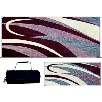 Ming'S Mark Reversible Mat, Graphic Burgundy/Beige, 8' X 20' - Gc5-Burg/Blk - 672-Gc5Burgblkf1