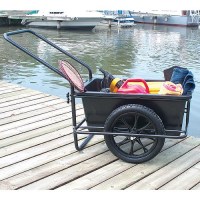 Dock Edge De90600F Powder Coated Steel Frame Icart Dock Cart With Removable Poly Bucket & Pneumatic Tires - De90600F - 686-De90600Ff1