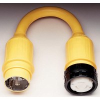 Marinco Standard Pigtail Adapter Dock Side Male 50A 125/250V Locking To Boat Side Female 50A 125V Locking With Sealing Collar System - 123A - 69-123Af1