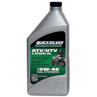Quicksilver 4-Stroke Atv/Utv Full Synthetic Oil, 5W40, Qt. - 8M0058914 - 710-92-8M0058914F1
