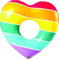 Big Mouth Bmpf0173 Vinyl Pool Float, Rainbow Heart - Bmpf-0173 - 741-Bmpf0173F1