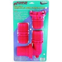 Valterra F02-3303 Red Ez Rv Coupler System - Includes Valve Adapter, Coupler & Universal Sewer Adapter - F02-3303 - 800-F023303F1