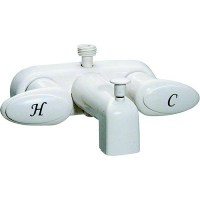 Valterra Pf223261 Catalina Two Handle Rv Tub Diverter Faucet, White W/White Handles - Pf223261 - 800-Pf223261F1