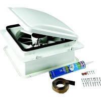 Furrion 2023042193 Rv Roof Vent Fan With Lid Install Kit, White, 14