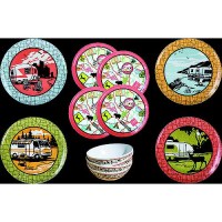 Jr Products Camp Casual Cc001 Rv Camping 12 Piece Outdoor Dinnerware Dish Set - Cc-001 - 342-Cc001F1