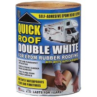 Quick Roof Wrqr625 Instant Waterproofing For Rubber Roofs, White Adhesive/White Epdm, 6