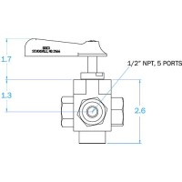 Groco Fv-550L Bronze 5-Way Tank Selector Valve 1/2