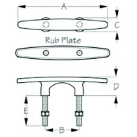 Sea-Dog 041856 Arch Stud Mount Stainless Steel Cleat, 6
