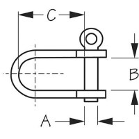 Sea-Dog 140060 D-Shackle, 1/4