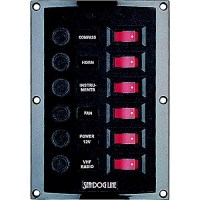 Sea-Dog 4241101 6-Gang Vertical Rocker Switch Fuse Panel - 424110-1 - 354-4241101F1