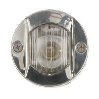 Seachoice Round Navigation Transom Light W/ Stainless Steel Flange, 3 In., Vertical Surface Mount - 5381 - 50-05381F1