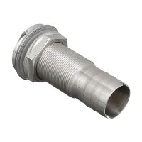 Seachoice Mega-Flow Dripless Thru Hull Fitting, 316 Stainless Steel, Fits 1-1/8 In. Hose, 1-1/2 In. Max. Hull - 50-18621 - 50-18621F1