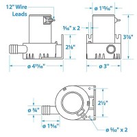 Seachoice Universal 450 Gph Mini Marine 12V Bilge Pump - 19261 - 50-19261F1
