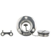 Seachoice Stainless Steel Deck Fill With Cap (Chain Tether) For 1-1/2