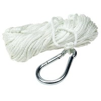 Seachoice 40221 Solid-Braid Nylon Anchor Line, White, 3/16