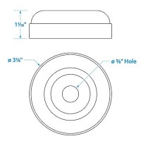 Seachoice Non-Marking Tp Yellow Rubber Roller End Cap 3-1/2