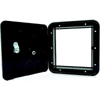 B&B Molders 94339 Square Electric Cable Hatch, Large W/Open Back & Thumb Latch, Polar White - 94339 - 865-94339F1